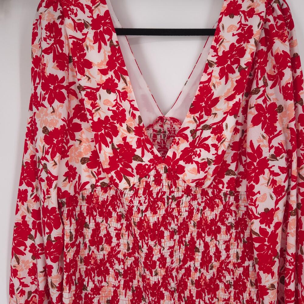 Cupshe Island Sun Floral Print Smocked Ruffled Midi Dress Size Large NWT - Picture 4 of 12
